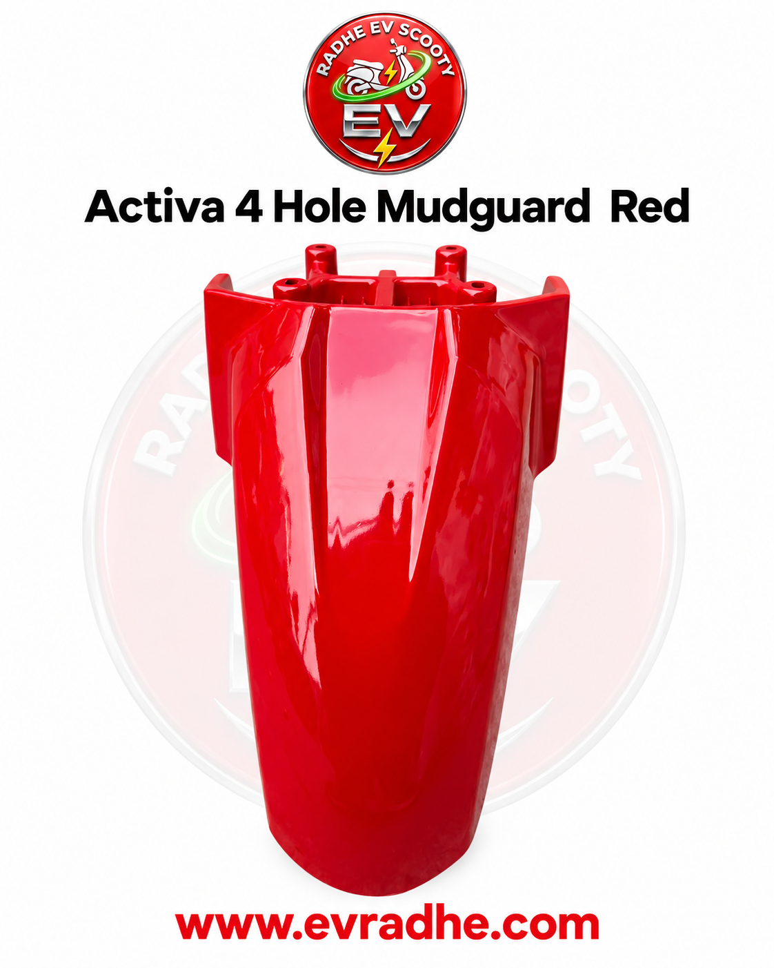 Activa 4 Hole Mudguard  Red