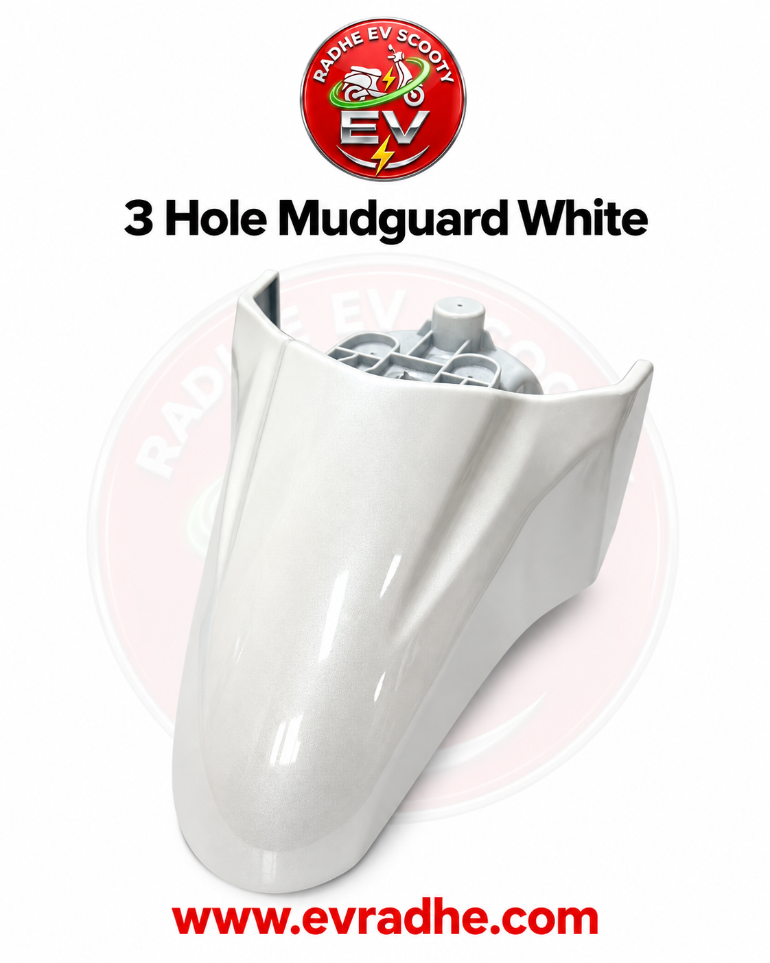 3 Hole Mudguard White